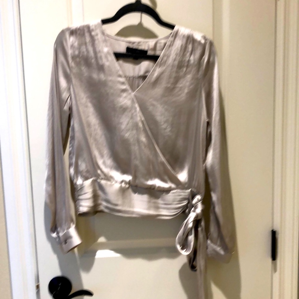 Grey silk blouse